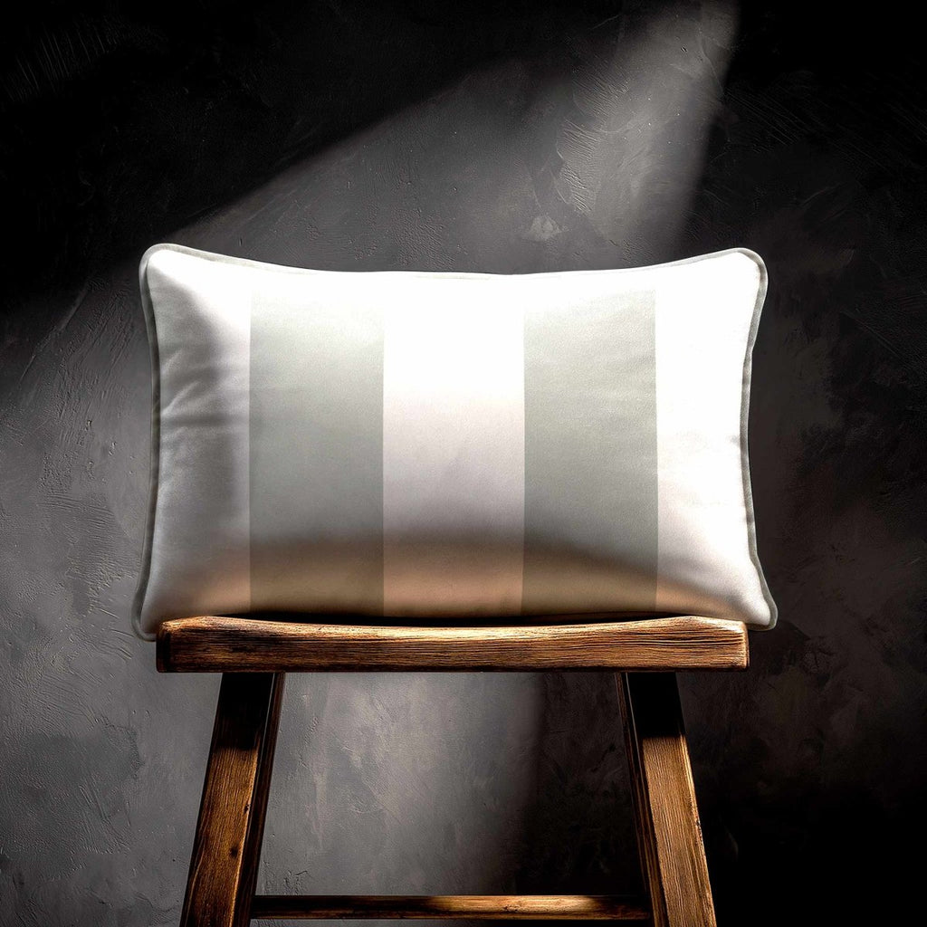 2 Stripes with Piping | Sustainable Velvet Rectangle Cushion - Storm Grey 50 x 30 cm by Izabela Peters