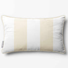 2 Stripes with Piping | Sustainable Velvet Rectangle Cushion - Ivory Cream 50 x 30 cm by Izabela Peters