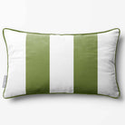 2 Stripes with Piping | Sustainable Velvet Rectangle Cushion - Golden Lime 50 x 30 cm by Izabela Peters
