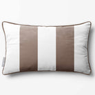 2 Stripes with Piping | Sustainable Velvet Rectangle Cushion - Dovedale Stone 50 x 30 cm by Izabela Peters