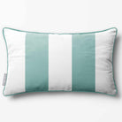 2 Stripes with Piping | Sustainable Velvet Rectangle Cushion - Blue Surf 50 x 30 cm by Izabela Peters