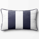 2 Stripes with Piping | Sustainable Velvet Rectangle Cushion - Graphite 50 x 30 cm by Izabela Peters