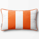 2 Stripes with Piping | Sustainable Velvet Rectangle Cushion - Burnt Orange 50 x 30 cm by Izabela Peters