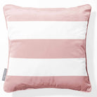 3 Stripes Horizontal | Sustainable Velvet Cushion with Piping - Rosewater 40 x 40 cm by Izabela Peters