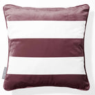 3 Stripes Horizontal | Sustainable Velvet Cushion with Piping - Italian Grape 40 x 40 cm by Izabela Peters