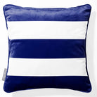 3 Stripes Horizontal | Sustainable Velvet Cushion with Piping - Midnight 40 x 40 cm by Izabela Peters