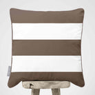 3 Stripes Horizontal | Sustainable Velvet Cushion with Piping - Dovedale Stone 40 x 40 cm by Izabela Peters