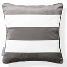 3 Stripes Horizontal | Sustainable Velvet Cushion with Piping - Beluga 40 x 40 cm by Izabela Peters