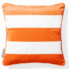 3 Stripes Horizontal | Sustainable Velvet Cushion with Piping - Burnt Orange 40 x 40 cm by Izabela Peters