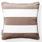 3 Stripes Horizontal | Sustainable Velvet Cushion with Piping - Dovedale Stone 40 x 40 cm by Izabela Peters