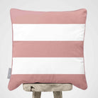 3 Stripes Horizontal | Sustainable Velvet Cushion with Piping - Rosewater 40 x 40 cm by Izabela Peters