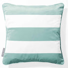 3 Stripes Horizontal | Sustainable Velvet Cushion with Piping - Blue Surf 40 x 40 cm by Izabela Peters