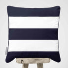 3 Stripes Horizontal | Sustainable Velvet Cushion with Piping - Graphite 40 x 40 cm by Izabela Peters