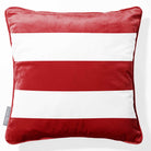 3 Stripes Horizontal | Sustainable Velvet Cushion with Piping - Crimson Muse 40 x 40 cm by Izabela Peters