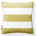 3 Stripes Horizontal | Sustainable Velvet Cushion with Piping - Golden Lime 40 x 40 cm by Izabela Peters