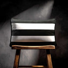 3 Stripes Horizontal with Piping | Sustainable Velvet Rectangle Cushion - Charcoal 50 x 30 cm by Izabela Peters
