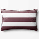 3 Stripes Horizontal with Piping | Sustainable Velvet Rectangle Cushion - Italian Grape 50 x 30 cm by Izabela Peters