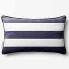 3 Stripes Horizontal with Piping | Sustainable Velvet Rectangle Cushion - Graphite 50 x 30 cm by Izabela Peters