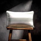 3 Stripes Horizontal with Piping | Sustainable Velvet Rectangle Cushion - Storm Grey 50 x 30 cm by Izabela Peters