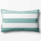 3 Stripes Horizontal with Piping | Sustainable Velvet Rectangle Cushion - Blue Surf 50 x 30 cm by Izabela Peters
