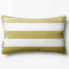 3 Stripes Horizontal with Piping | Sustainable Velvet Rectangle Cushion - Golden Lime 50 x 30 cm by Izabela Peters