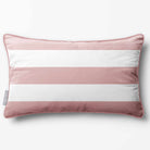 3 Stripes Horizontal with Piping | Sustainable Velvet Rectangle Cushion - Rosewater 50 x 30 cm by Izabela Peters