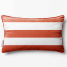 3 Stripes Horizontal with Piping | Sustainable Velvet Rectangle Cushion - Burnt Ochre 50 x 30 cm by Izabela Peters