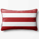 3 Stripes Horizontal with Piping | Sustainable Velvet Rectangle Cushion - Crimson Muse 50 x 30 cm by Izabela Peters