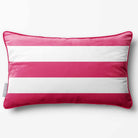 3 Stripes Horizontal with Piping | Sustainable Velvet Rectangle Cushion - Hot Pink 50 x 30 cm by Izabela Peters