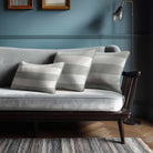 3 Stripes Horizontal with Piping | Sustainable Velvet Rectangle Cushion - Storm Grey 50 x 30 cm by Izabela Peters