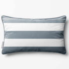 3 Stripes Horizontal with Piping | Sustainable Velvet Rectangle Cushion - French Grey 50 x 30 cm by Izabela Peters