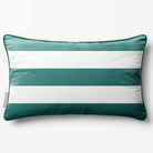 3 Stripes Horizontal with Piping | Sustainable Velvet Rectangle Cushion - Forest Biome 50 x 30 cm by Izabela Peters