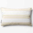 3 Stripes Horizontal with Piping | Sustainable Velvet Rectangle Cushion - Ivory Cream 50 x 30 cm by Izabela Peters
