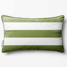 3 Stripes Horizontal with Piping | Sustainable Velvet Rectangle Cushion - Sage 50 x 30 cm by Izabela Peters