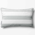 3 Stripes Horizontal with Piping | Sustainable Velvet Rectangle Cushion - Storm Grey 50 x 30 cm by Izabela Peters