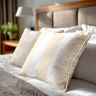 3 Stripes | Sustainable Velvet Cushion with Piping - Ivory Cream 40 x 40 cm by Izabela Peters