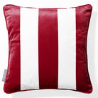3 Stripes | Sustainable Velvet Cushion with Piping - Raspberry Red 40 x 40 cm by Izabela Peters