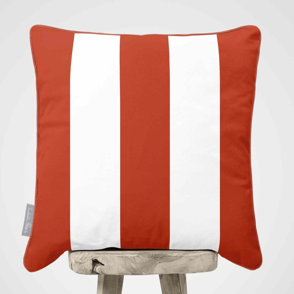 3 Stripes | Sustainable Velvet Cushion with Piping - Burnt Ochre 40 x 40 cm by Izabela Peters