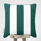 3 Stripes | Sustainable Velvet Cushion with Piping - Forest Biome 40 x 40 cm by Izabela Peters