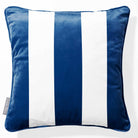 3 Stripes | Sustainable Velvet Cushion with Piping - Estate Blue 40 x 40 cm by Izabela Peters