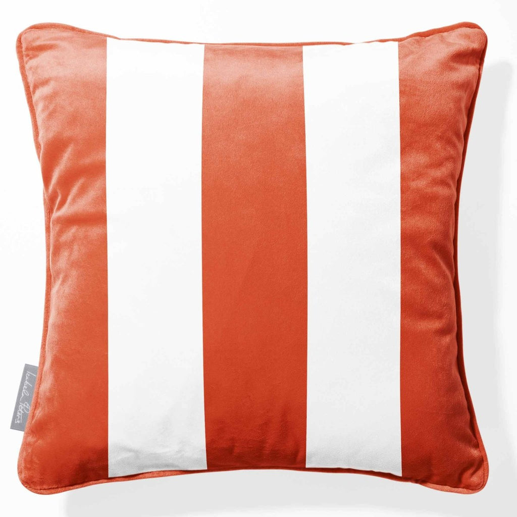 3 Stripes | Sustainable Velvet Cushion with Piping - Burnt Ochre 40 x 40 cm by Izabela Peters