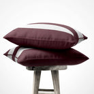 3 Stripes | Sustainable Velvet Cushion with Piping - Italian Grape 40 x 40 cm by Izabela Peters