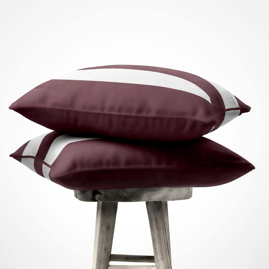 3 Stripes | Sustainable Velvet Cushion with Piping - Italian Grape 40 x 40 cm by Izabela Peters