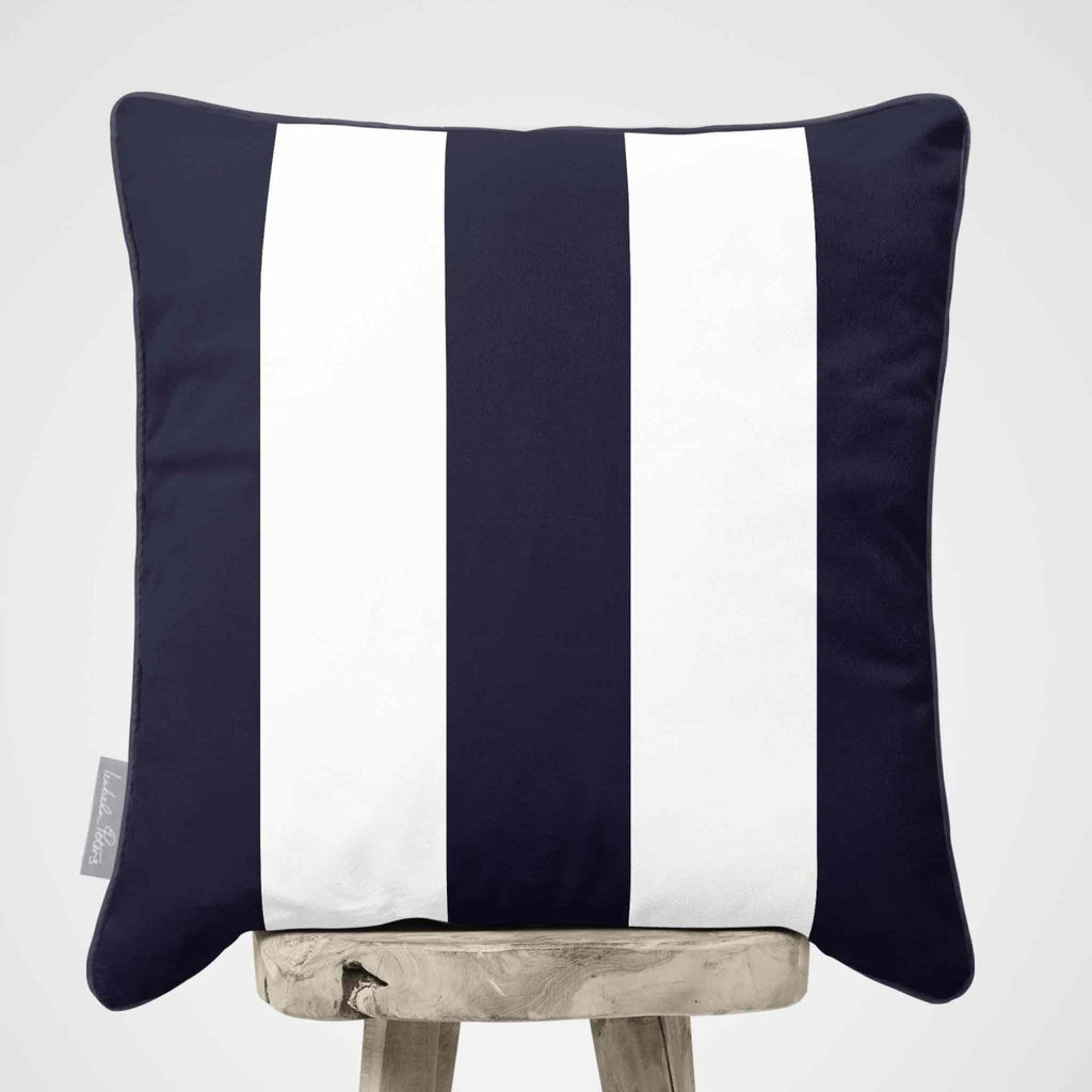 3 Stripes | Sustainable Velvet Cushion with Piping - Graphite 40 x 40 cm by Izabela Peters