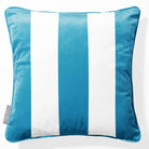 3 Stripes | Sustainable Velvet Cushion with Piping - Prussian Blue 40 x 40 cm by Izabela Peters