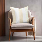 3 Stripes | Sustainable Velvet Cushion with Piping - Ivory Cream 40 x 40 cm by Izabela Peters