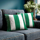 3 Stripes | Sustainable Velvet Cushion with Piping - Emerald Green 40 x 40 cm by Izabela Peters
