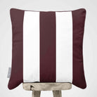 3 Stripes | Sustainable Velvet Cushion with Piping - Italian Grape 40 x 40 cm by Izabela Peters