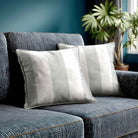 3 Stripes | Sustainable Velvet Cushion with Piping - Storm Grey 40 x 40 cm by Izabela Peters