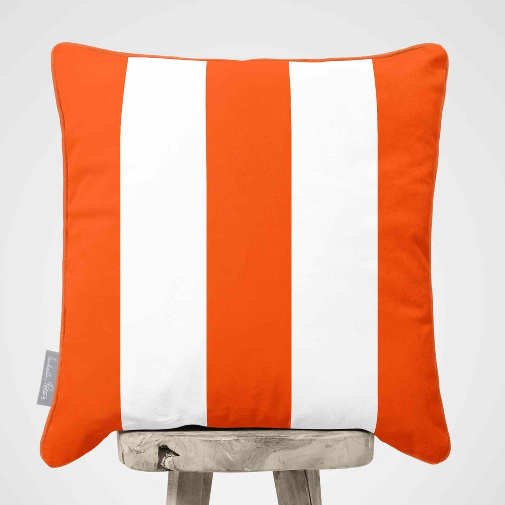 3 Stripes | Sustainable Velvet Cushion with Piping - Burnt Orange 40 x 40 cm by Izabela Peters